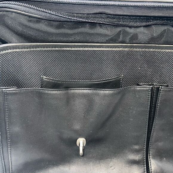 COACH PRESCOTT 90s Vintage BLACK LEATHER LAPTOP BRIEFCASE MESSENGER BAG   WITH C - Picture 14 of 16